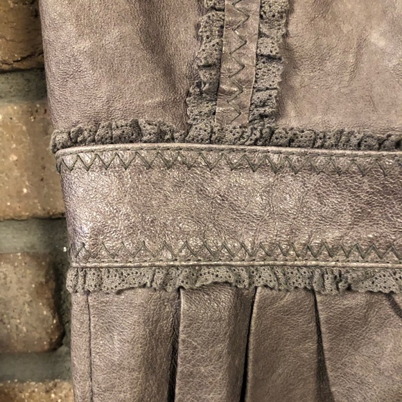 Moda International Ruffle Leather Jacket VS - Picture 4 of 7